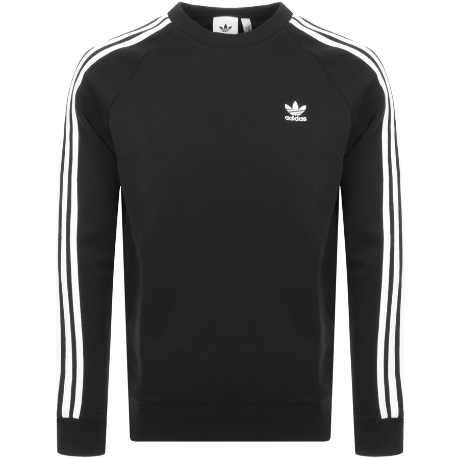 Alternative Image for Productadidas Originals Three Stripe Sweatshirt Black1
